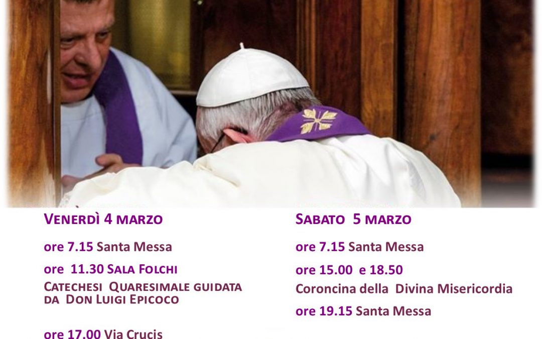 Venerdì 04 Marzo – Catechesi a San Giovanni